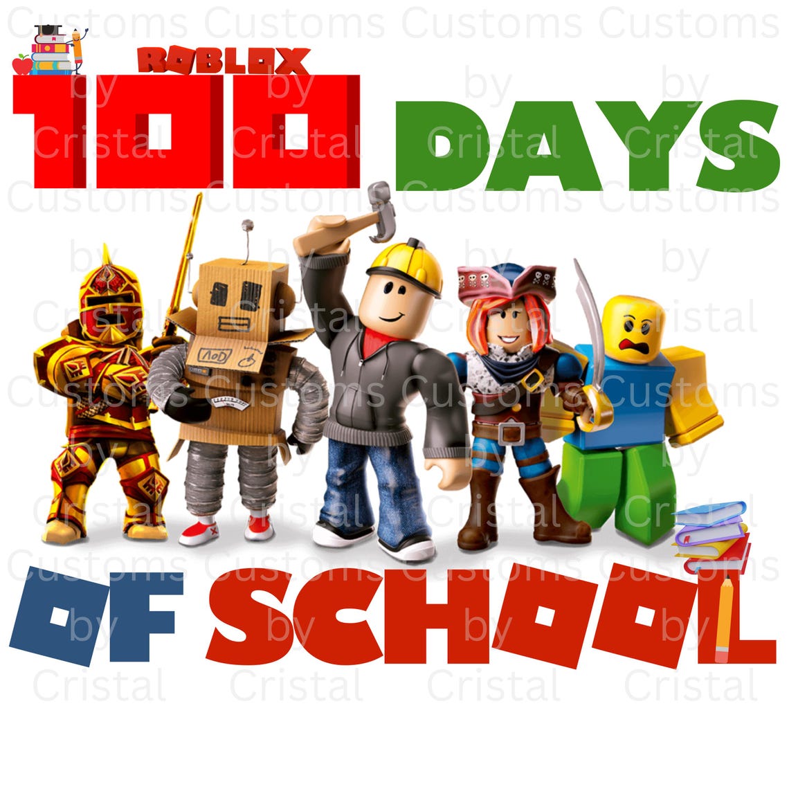 Roblox 100 Days of School, Roblox, PNG. - Etsy