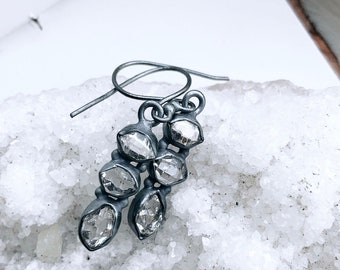 Herkimer Diamond earrings, dangle earrings