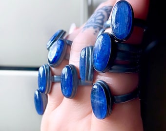 Kyanite ring, blue kyanite ring, statement ring