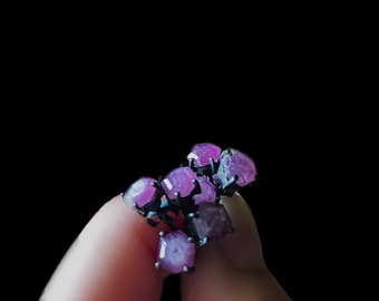 Ruby studs, purple ruby earrings, gift for her