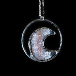 amethyst body, moon necklace, druzy necklace