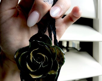 Black rose, rose ornament, real rose, preserved rose, gift for her