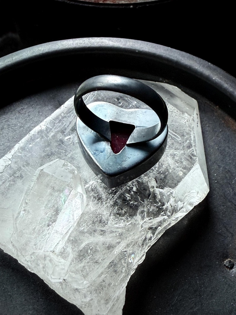 Rubinring, äkta rubinring, statementring, hjärtring, present till henne bild 6