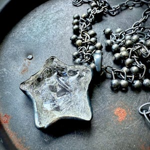 Quartz necklace, star necklace