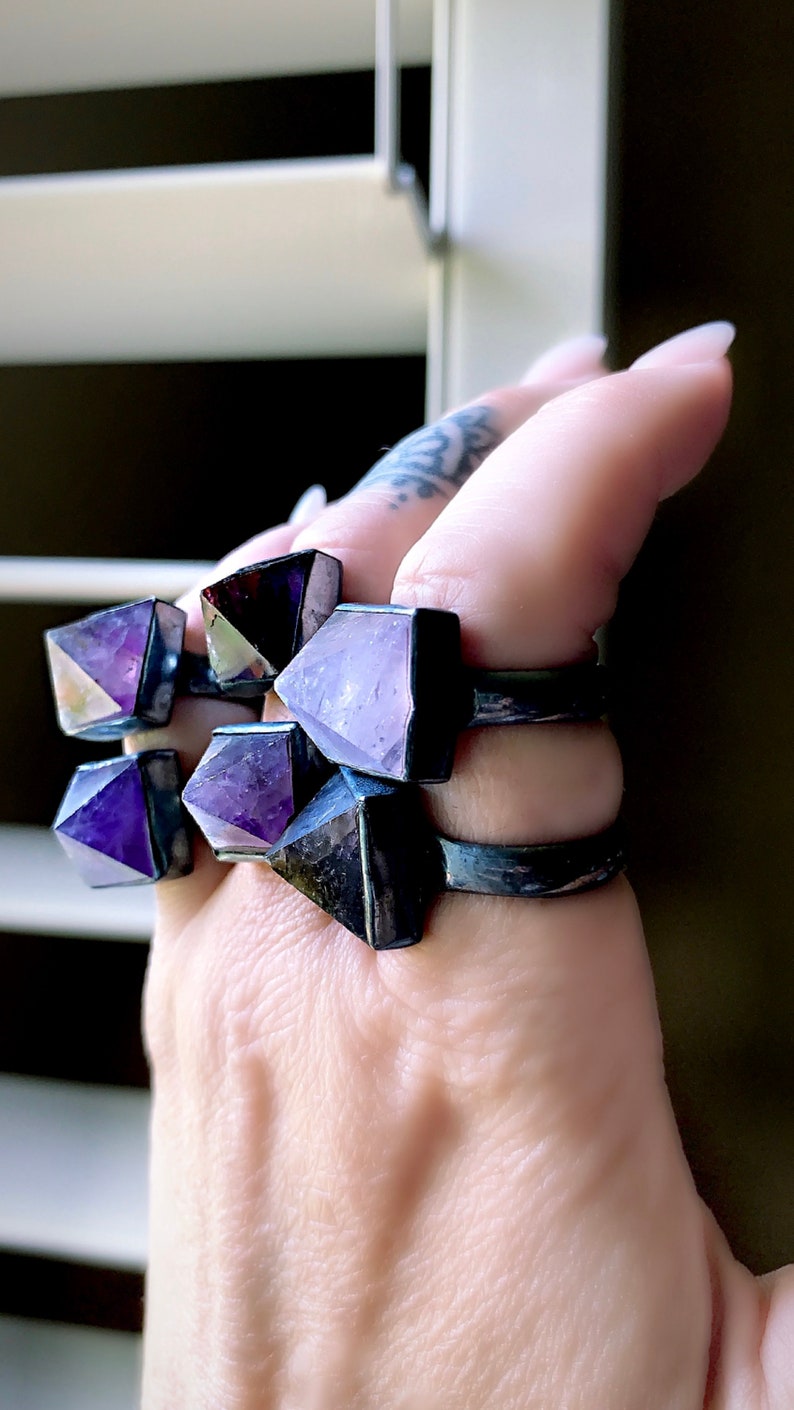 Raw Amethyst ring image 3