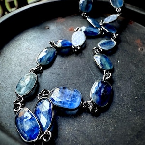 Blue kyanite necklace, blue stone necklace, boho necklace