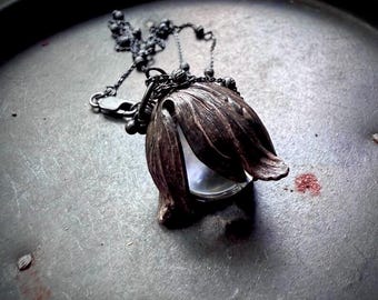 quartz necklace, clear quartz, quartz pendant