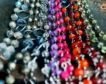 Garnet necklace, peridot necklace, ruby necklace, gemstone necklace