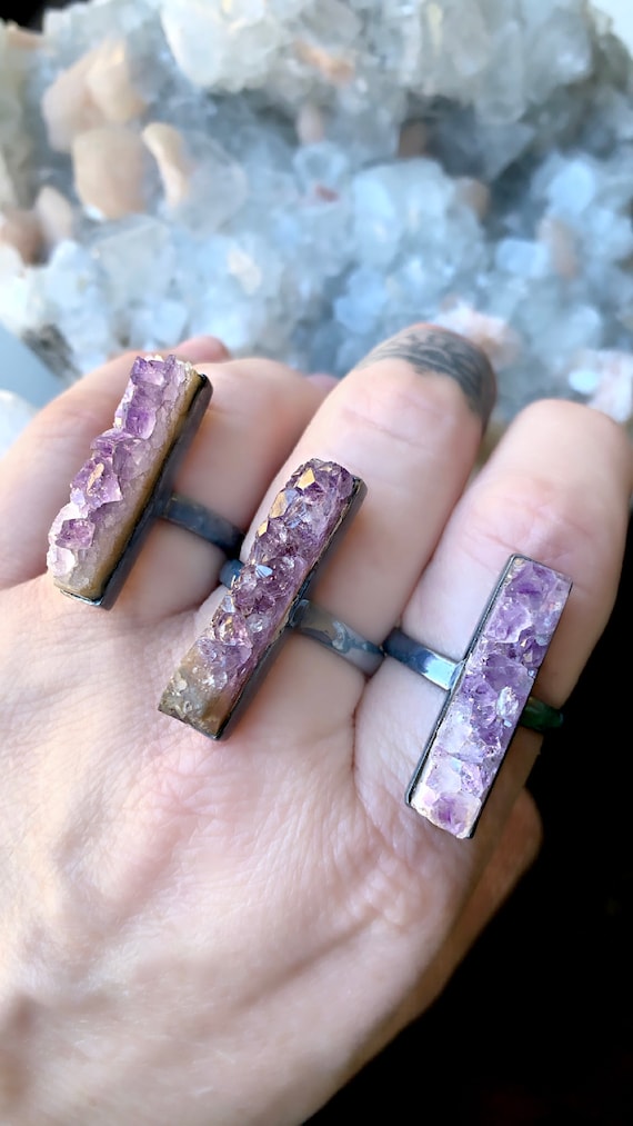 Amethyst stalactite deals ring