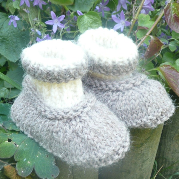 Knitting PATTERN BABY Booties  All in One Baby Shoes  - Instant download