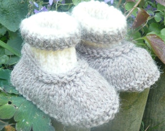 Knitting PATTERN BABY Booties  All in One Baby Shoes  - Instant download
