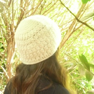 Crochet Pattern Hat Beanie Beret Cannizaro Cream Hat for Teens & Adults image 3