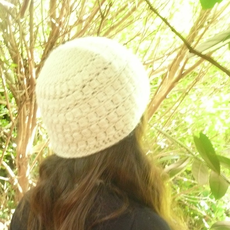 Crochet Pattern Hat Beanie Beret Cannizaro Cream Hat for Teens & Adults image 3