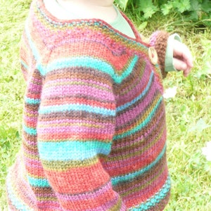 Knitting Pattern Sweater Jumper Jamie a Top Down Seamless Stripy Sweater 6 Sizes for 0 7 years image 3