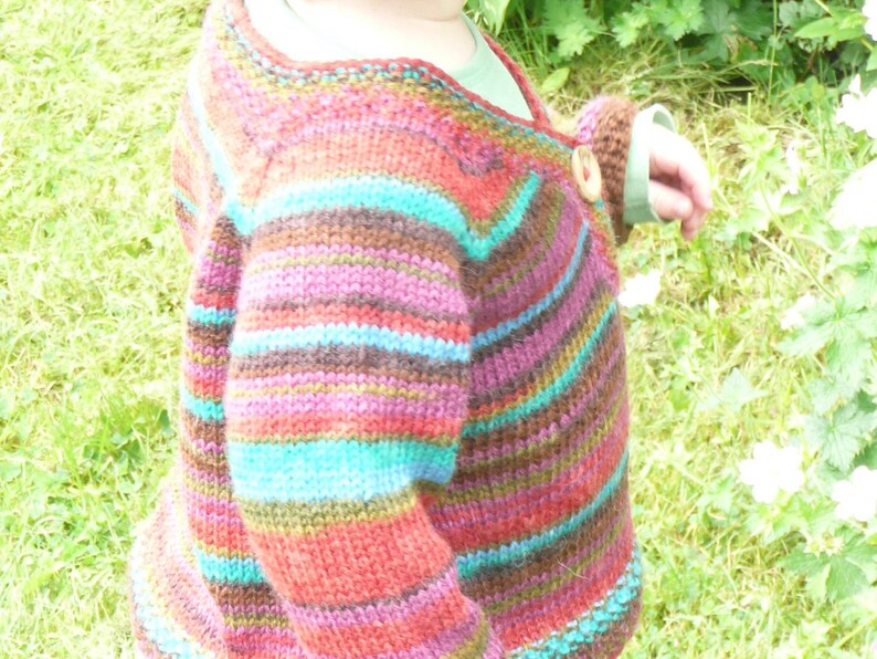 Knitting Pattern Sweater Jumper Jamie a Top Down Seamless Stripy Sweater 6 Sizes for 0 7 years image 3