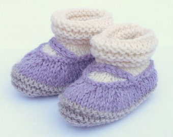 Knitting PATTERN BABY Booties All in One Baby Mary Jane Shoes INSTANT Download