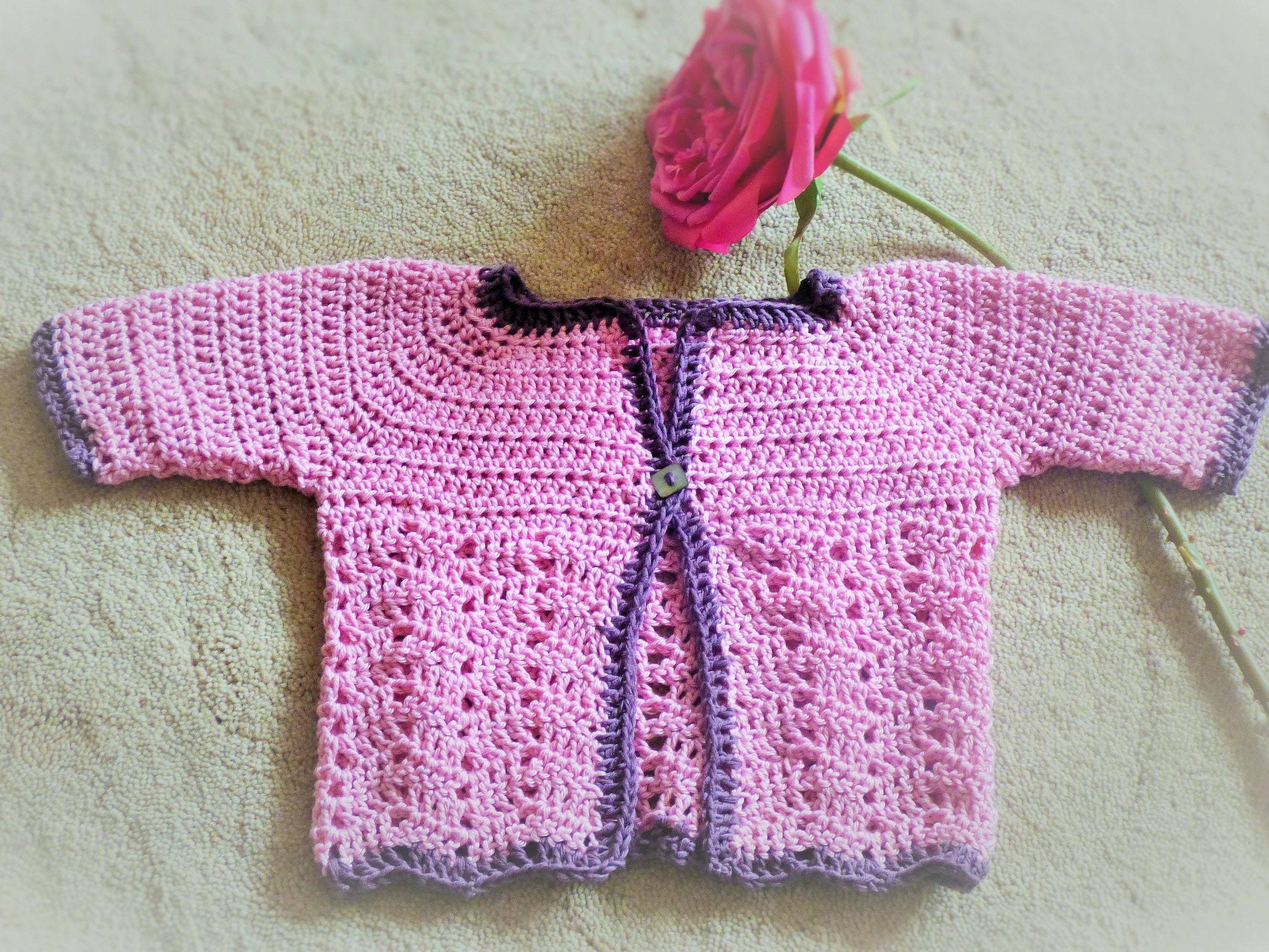 Crochet Pattern Seamless Top Down Baby Girl Cardigan Jacket - Etsy