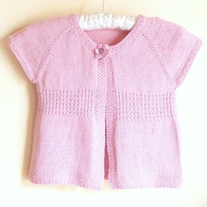 Knitting Pattern Cardigan Sweater - Emma a Seamless Top Down Cardigan (6 Sizes for 0 -7 yrs)