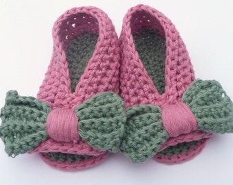 Crochet Pattern Baby Sandals Booties Shoes - Baby Bow Peeptoe Sandals - (3 Sizes 0 - 12 mths)