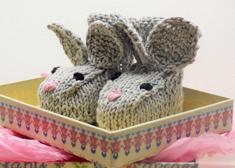 Baby EASTER KNITTING PATTERN Baby Bunny Booties 2 Sizes Newborn 12 Mths Baby Bootees, Boots, Shoes, perfect Baby Shower Gift image 3