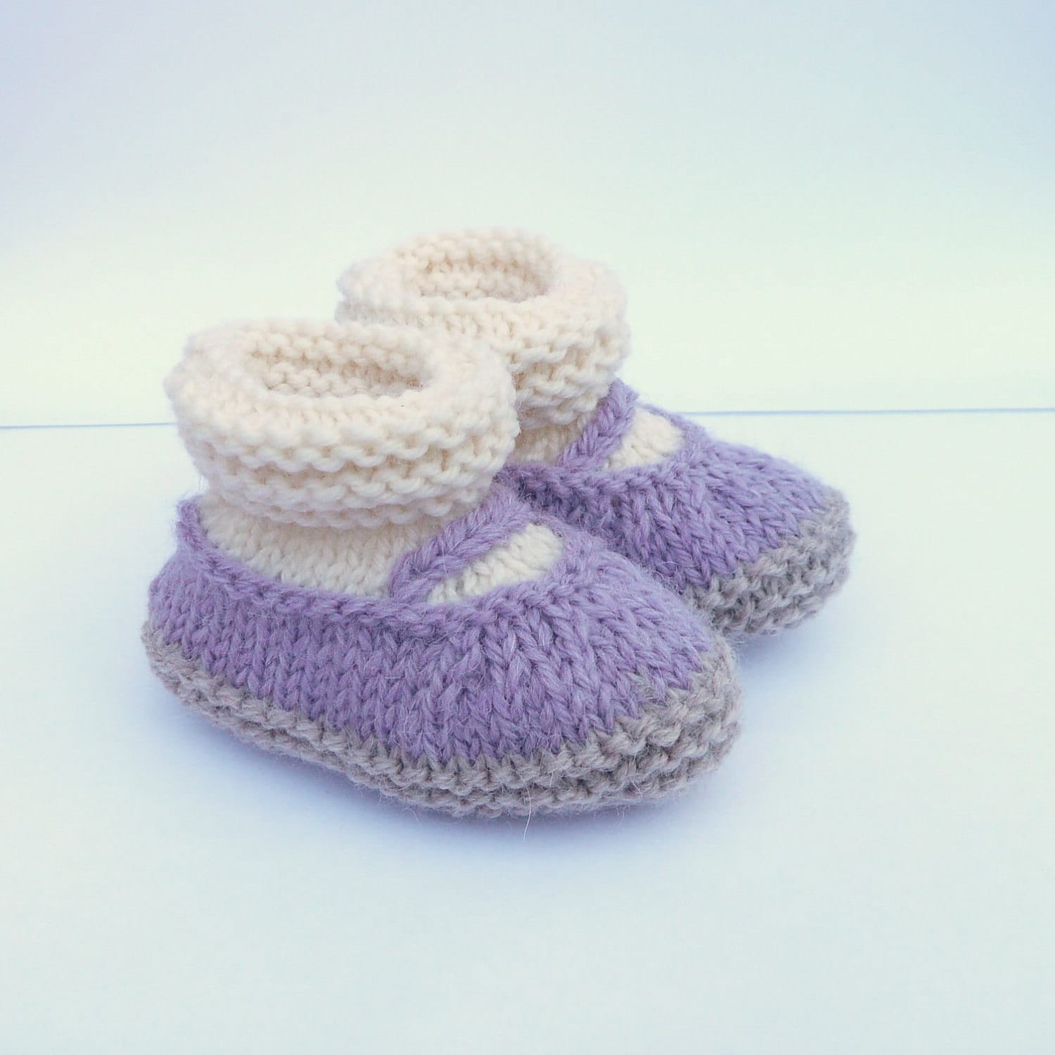 Knitting PATTERN BABY Booties All in One Baby Mary Jane Shoes Etsy
