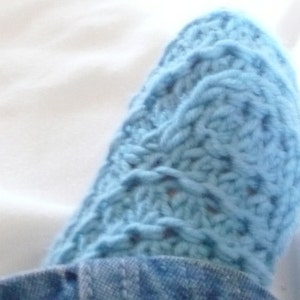 Baby Knits Pattern Baby Booties Shoes Teal Textured Baby Boots 3 Sizes Newborn 12 Mths image 4