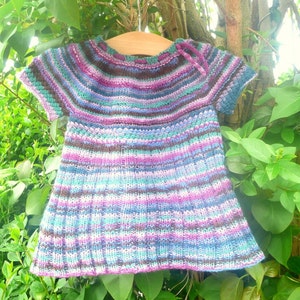 Seamless Top Down Knitting Pattern Tunic Jumper Sweater Dress for Baby ...