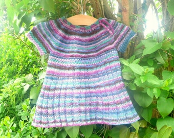 Seamless Top Down Knitting Pattern - Tunic Jumper Sweater Dress for Baby & Child - Iris a top down seamless yoked tunic dress (6 sizes)