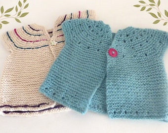 Knitting Pattern Top Down Cardigan Sweater - Fantine  (6 Sizes for 0 -7 yrs) Very easy in worsted/Aran yarn