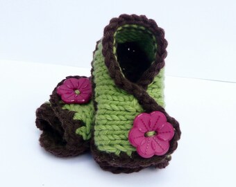 Baby Knit Sandals - Baby Booties - Knitting Pattern - Baby Crossover Sandals - 4 Sizes Newborn - 12 Mths