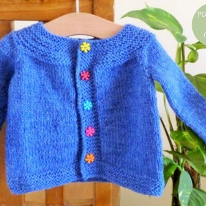 Digital Knitting Pattern Cardigan Sweater Orla an everyday Seamless Top Down Yoked Cardigan 5 Sizes for 0 5 yrs image 2