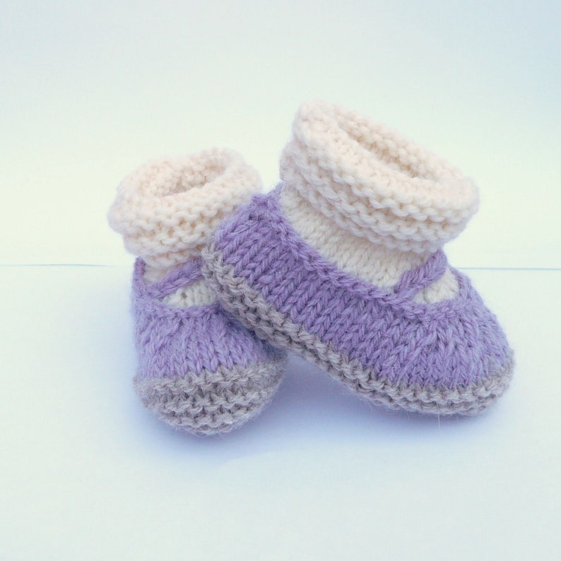 Knitting PATTERN BABY Booties All in One Baby Mary Jane Shoes | Etsy