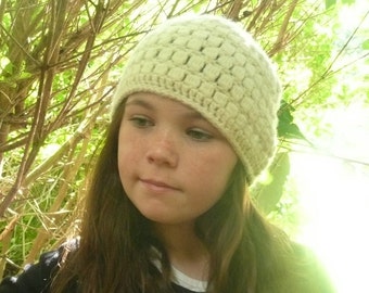 Crochet Pattern Hat Beanie Beret - Cannizaro Cream Hat for Teens & Adults