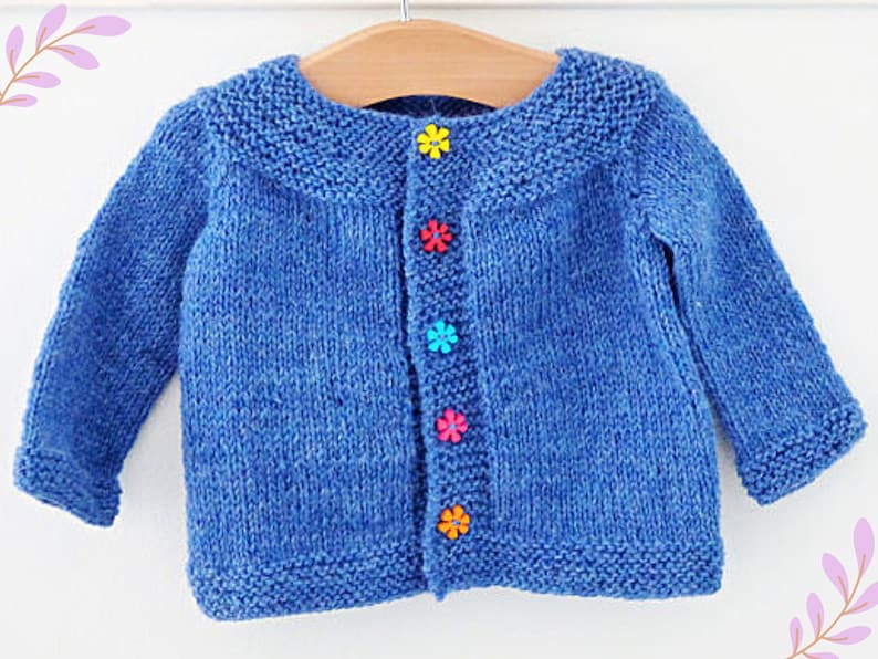 Digital Knitting Pattern Cardigan Sweater Orla an everyday Seamless Top Down Yoked Cardigan 5 Sizes for 0 5 yrs image 1