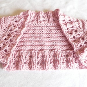 Knitting PATTERN Seamless Top Down BABY Girl SHRUG Cardigan Sweater Eva an everyday lacy shrug image 4