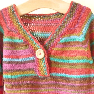 Knitting Pattern Sweater Jumper Jamie a Top Down Seamless Stripy Sweater 6 Sizes for 0 7 years image 2