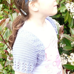 Knitting PATTERN Seamless Top Down BABY Girl SHRUG Cardigan Sweater Eva an everyday lacy shrug image 3