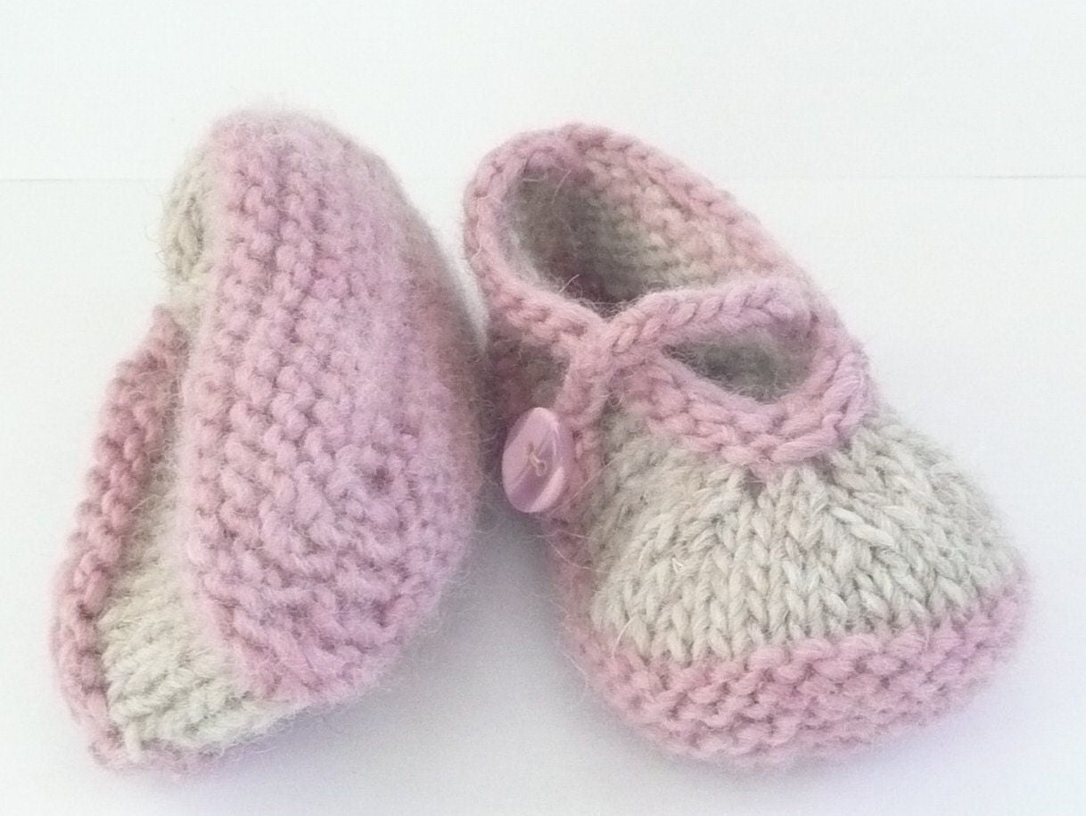 Knitting PATTERN BABY Booties Simple Seamless Mary Janes BABY Shoes