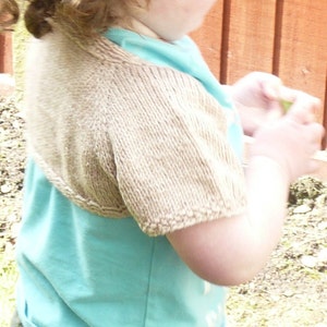 Knitting PATTERN Seamless Top Down BABY Girl SHRUG Cardigan Sweater Sienna a simple seamless shrug image 3