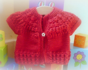 Knitting PATTERN Seamless Top Down Baby Girl CARDIGAN Jacket Sweater -  Ruby a top down seamless yoked cardigan