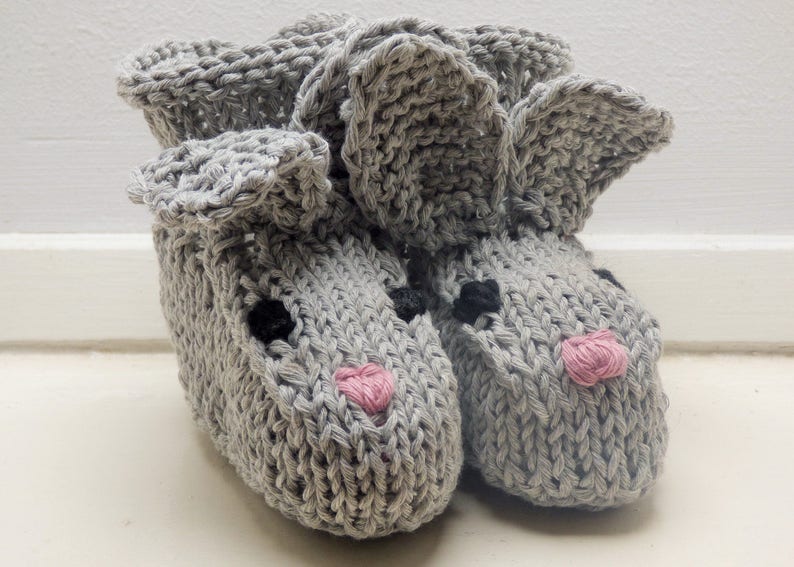 Baby EASTER KNITTING PATTERN Baby Bunny Booties 2 Sizes Newborn 12 Mths Baby Bootees, Boots, Shoes, perfect Baby Shower Gift image 5