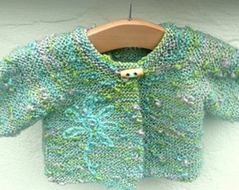 SEAMLESS TOP DOWN Knitting Pattern  - Simple Seamless Baby Jacket  Cardigan Jacket Knitting Pattern (1 Size  6 mths) - easy & quick to knit