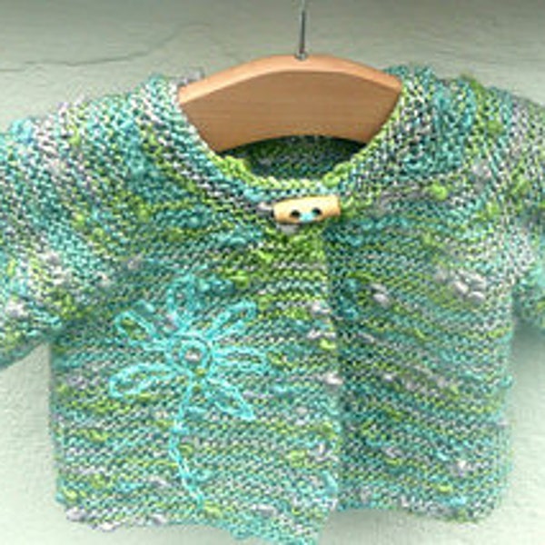 SEAMLESS TOP DOWN Knitting Pattern  - Simple Seamless Baby Jacket  Cardigan Jacket Knitting Pattern (1 Size  6 mths) - easy & quick to knit