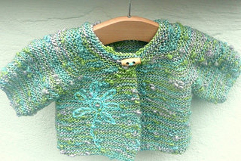 SEAMLESS TOP DOWN Knitting Pattern Simple Seamless Baby Jacket Cardigan Jacket Knitting Pattern 1 Size 6 mths easy & quick to knit image 1