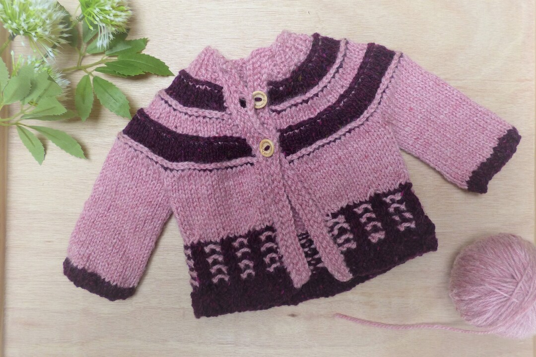 Knitting PATTERN Seamless Top Down Baby Girl CARDIGAN Jacket - Etsy