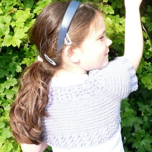 Knitting PATTERN Seamless Top Down BABY Girl SHRUG Cardigan Sweater Eva an everyday lacy shrug image 1