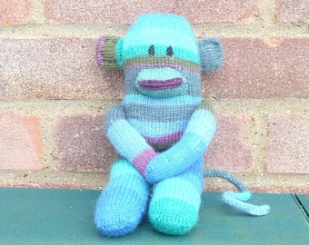 Sock Monkey Knitting Pattern - Toy Plush Animal Monkey - Sidney Sock Monkey