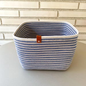 Square Cotton Rope Basket, Handmade Basket, Cotton Rope Organiser, Cotton Rope Kitchen Decor, Housewarming Gift, Handmade Towel Basket