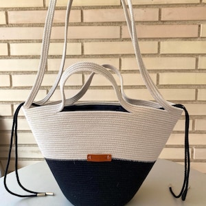 Sac en corde, Sac décontracté à la mode, Cadeau parfait, Fait main, Sac en corde de coton
