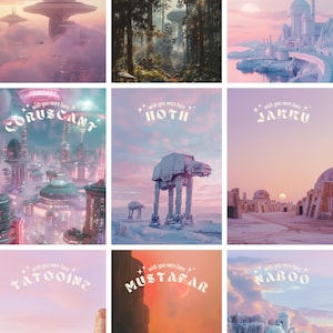 POSTKARTEN - Star Wars Postkarten Set | Sci-Fi Postkarten zum Sammeln | Star Wars Kunstdrucke | Postkarten im Vintage-Stil | Fan Geschenk